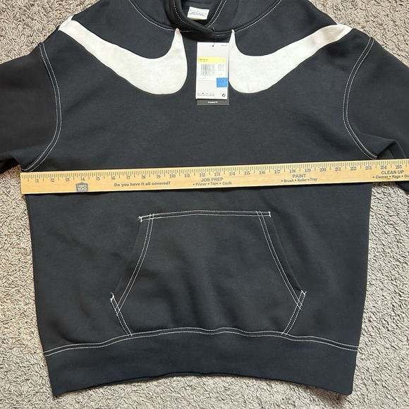 Nike Women's Swoosh Oversize Hoodie Sweatshirt DR6199-010 Black/White SIZE S NWT - Picture 6 of 8